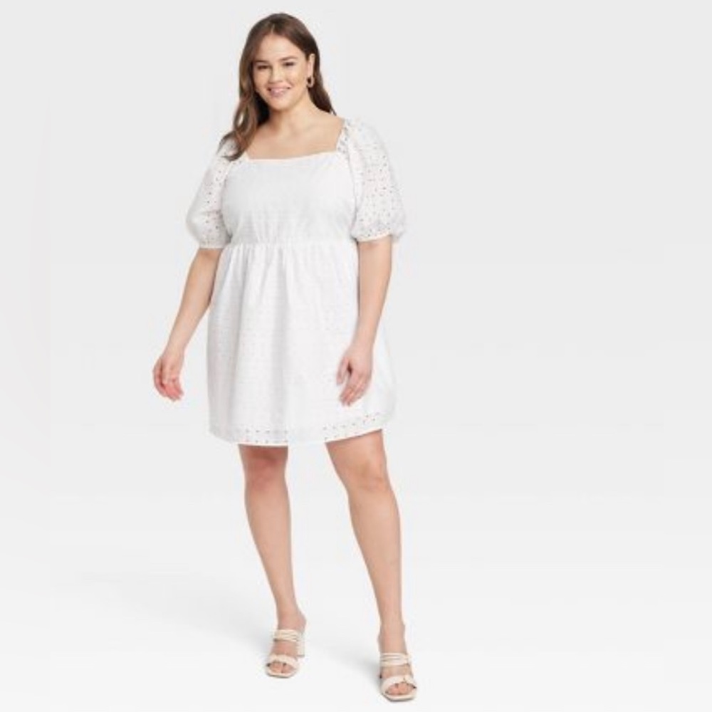 Women's Puff 3/4 Sleeve Mini Dress - A New Day™